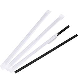 Paper Wrapped Black Paper Straws 1x250